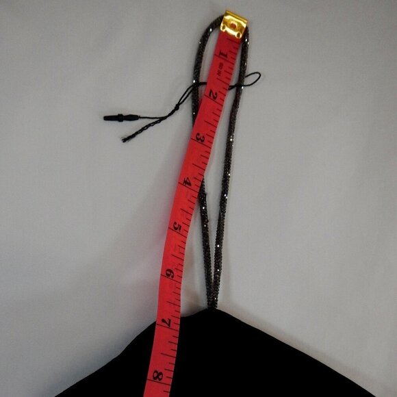 Zara Little Balck Dress Open Mid Cut Out Rhinestone String Strap Size Small - Picture 10 of 13